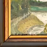 B. Hansson, 1947 - Oljemålning på pannå - Landskapsmotiv