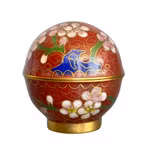 Vintage Cloisonné - Handgjord smyckesdosa med lock & dekorativt fat