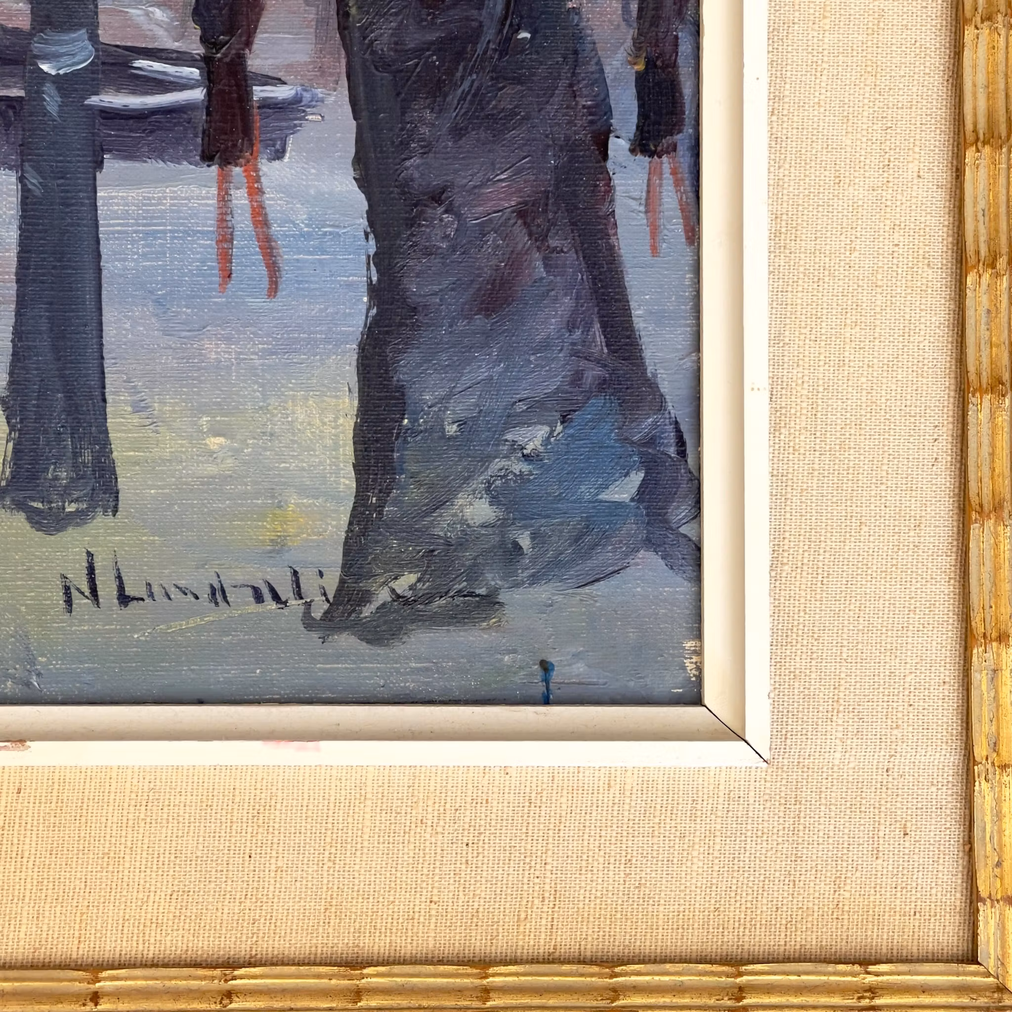 Nils Landzelius - Oljemålning på duk - Kungsträdgården, Stockholm
