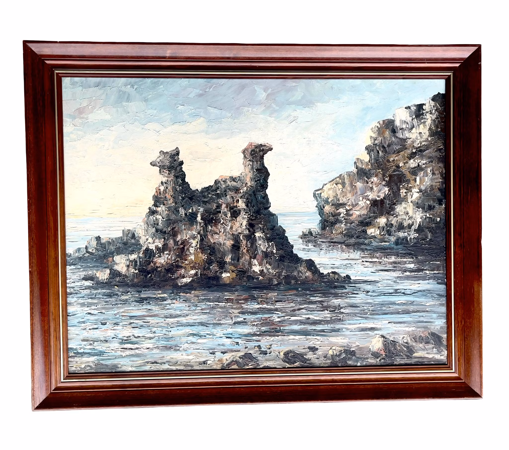 Oluf S. Randbøl (1921-1991) - Oljemålning på duk - Ved Hammeren, Bornholm