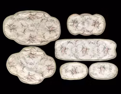 Elegant vintage dukset med broderade löpare och tabletter - 6 delar