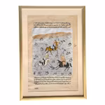 Miniatyr målning - Polo (Chogan) med arabisk kalligrafi