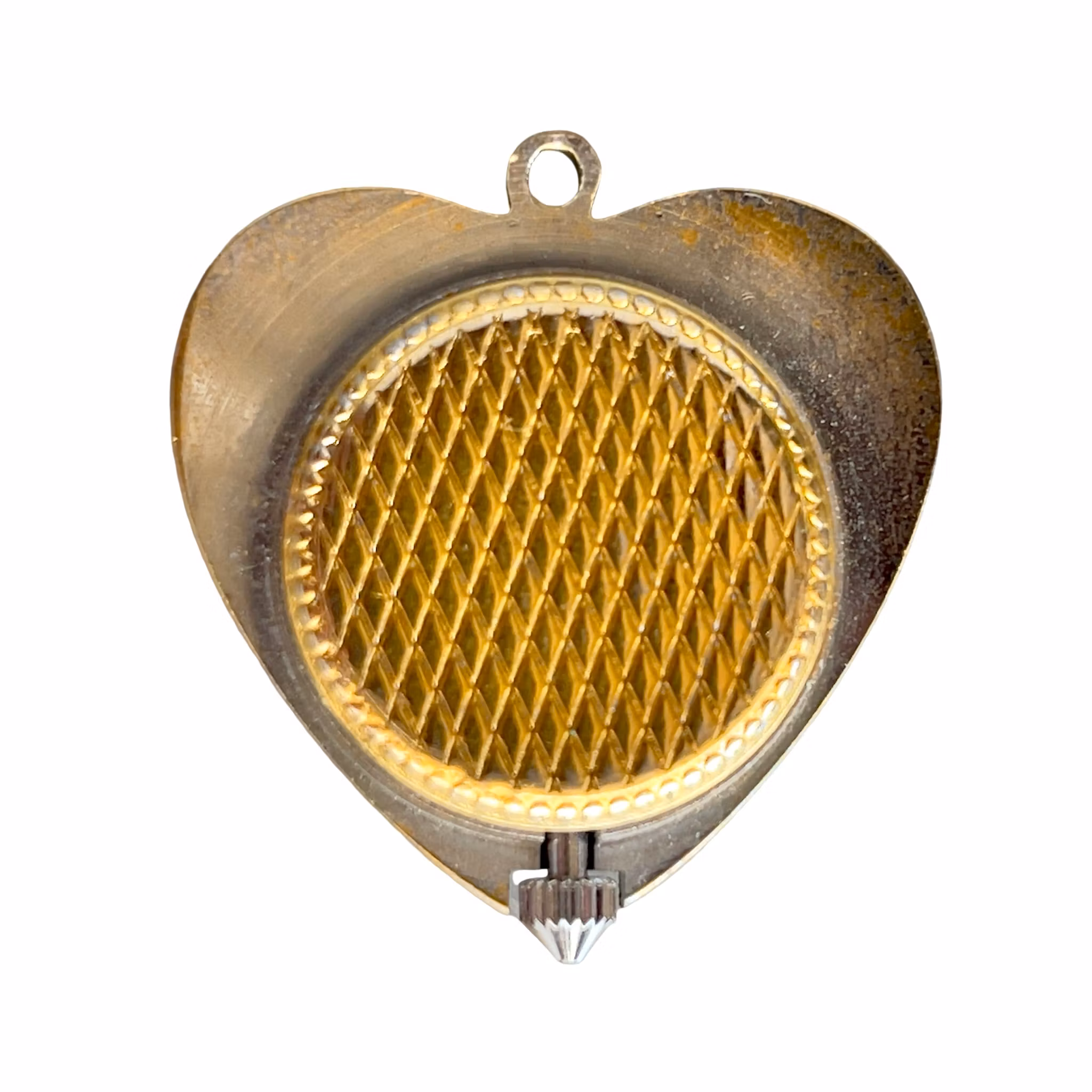 Vintage Spendid 17 Jewels - hjärtformat klockhänge - Grön urtavla - Mekaniskt damur