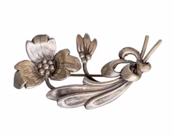 Vintage sølvbroche - Ge Kå Smykker G. Kaplan, Stockholm