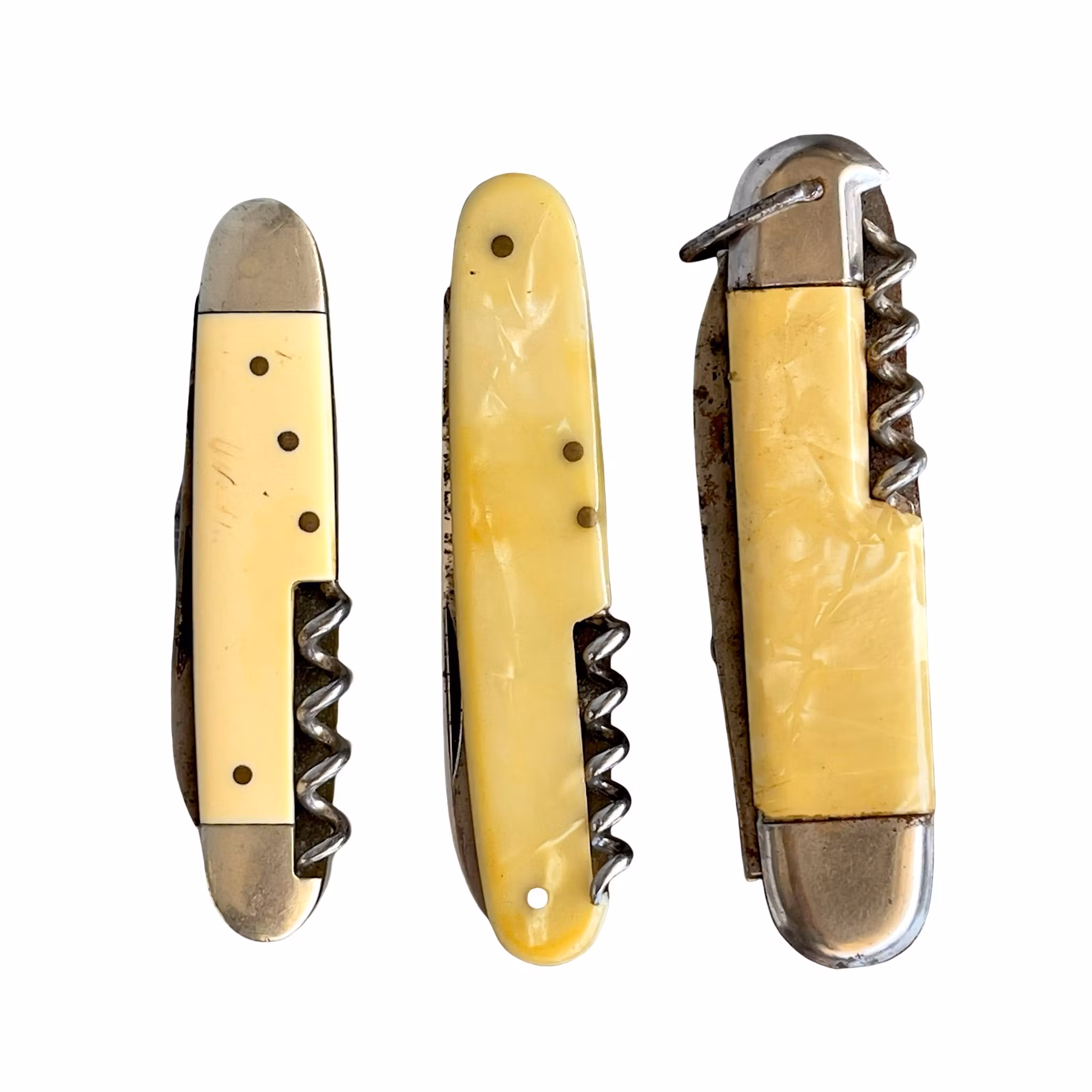 Parti med 3 vintage fickknivar - Elosi & Rich. A. Herder Solingen & EKA Eskilstuna