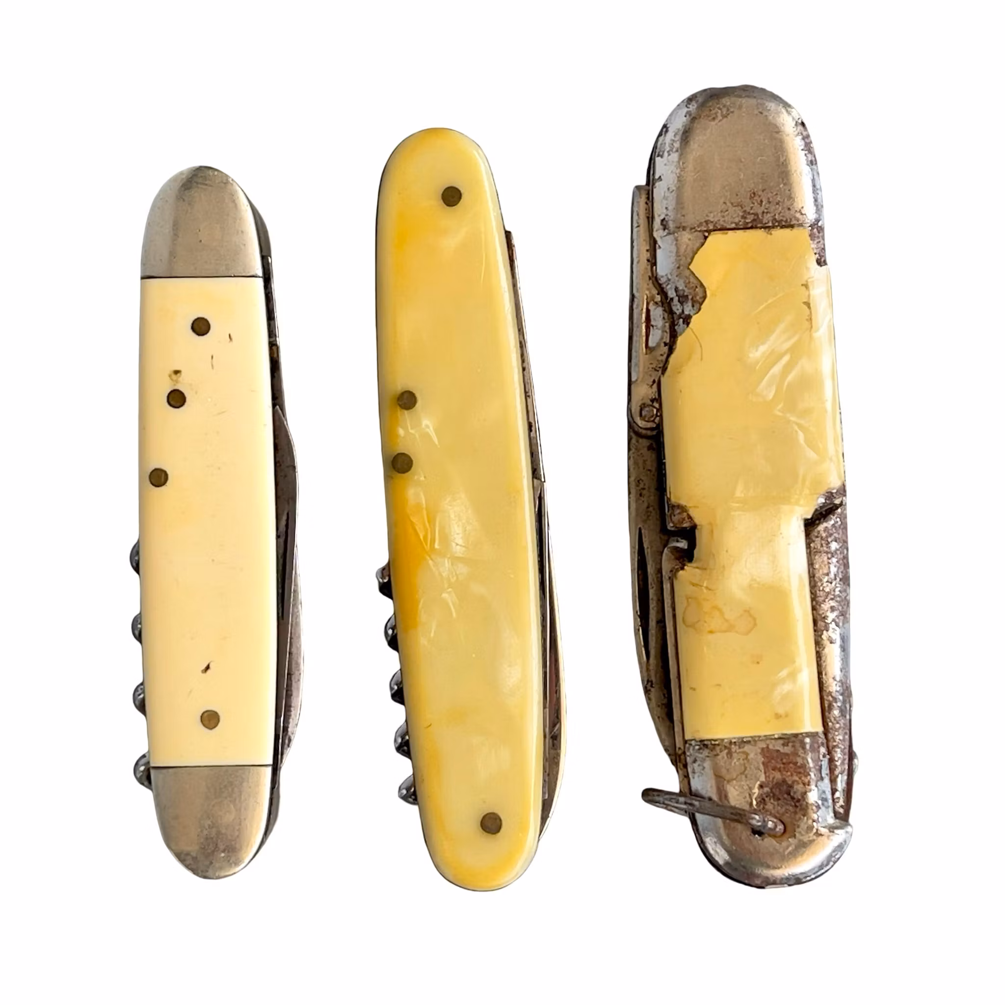 Parti med 3 vintage fickknivar - Elosi & Rich. A. Herder Solingen & EKA Eskilstuna