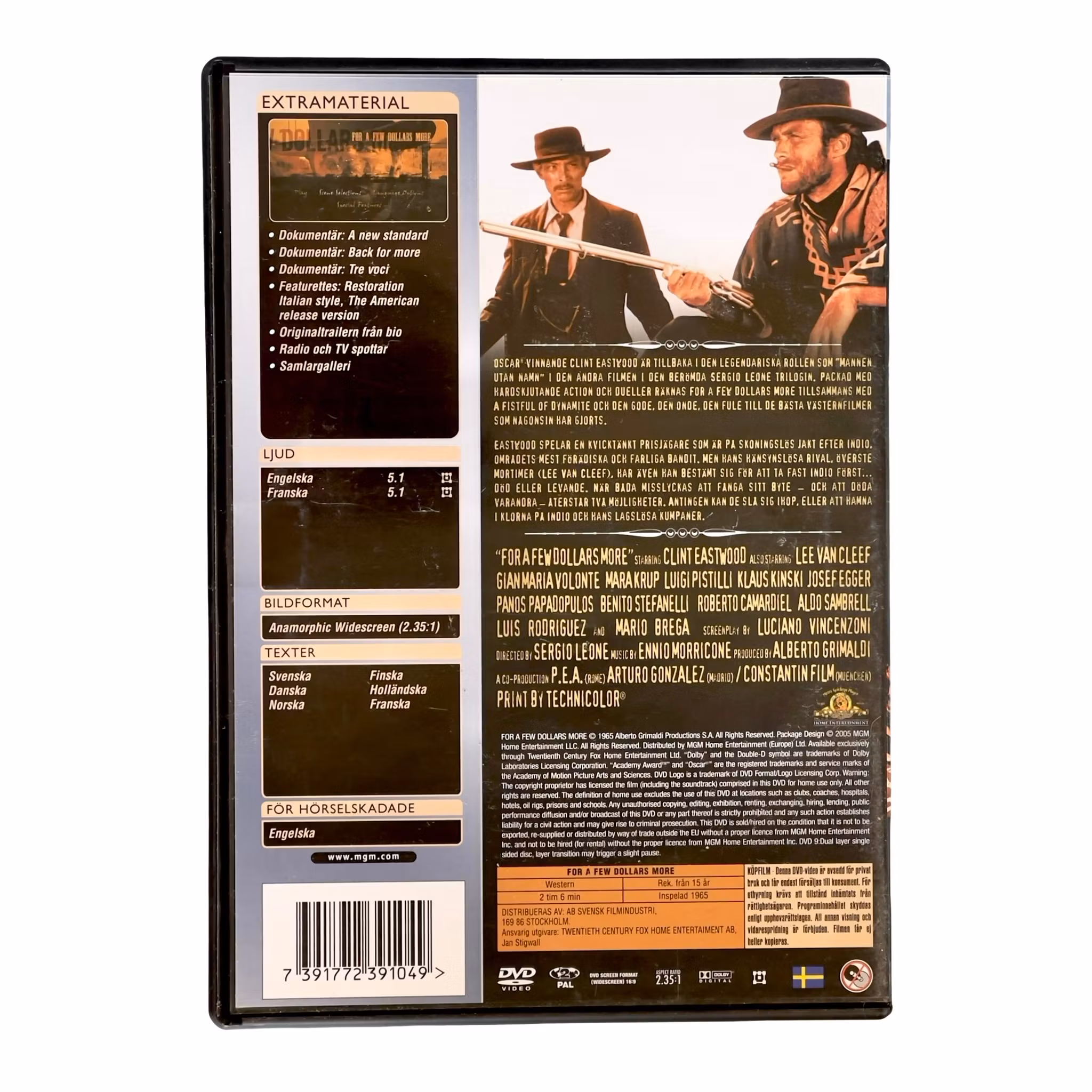For a Few Dollars More - Special Edition 2 Disc DVD - Clint Eastwood - Sergio Leone - Svensk utgåva
