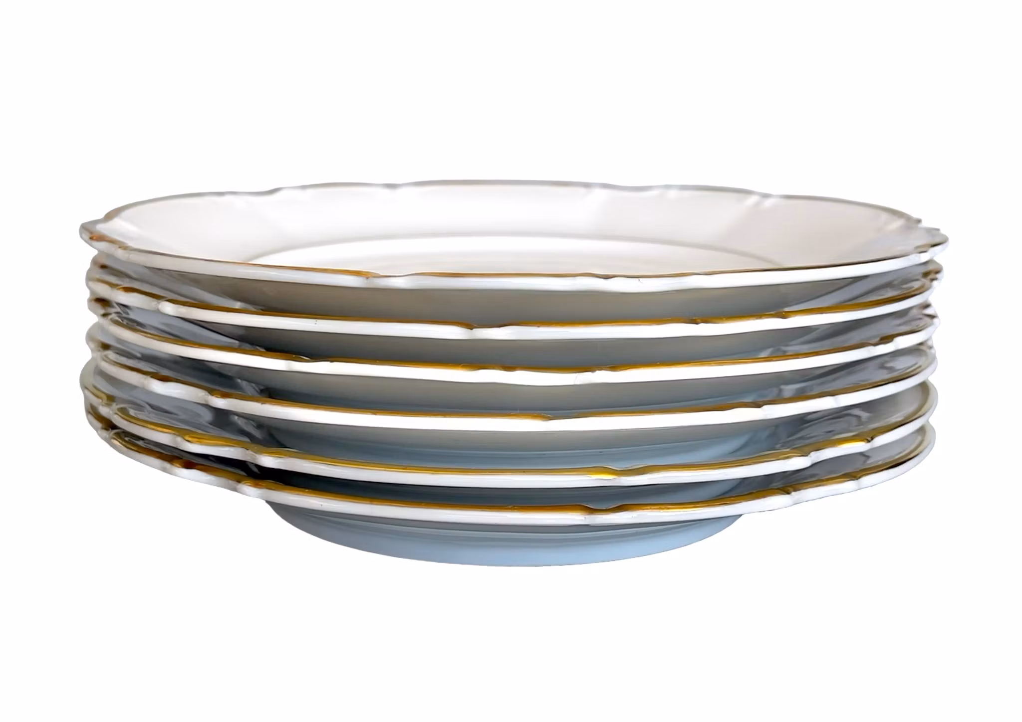 6 st Hutschenreuther Selb Bavaria - Assietter med guldkant - Ø 17 cm