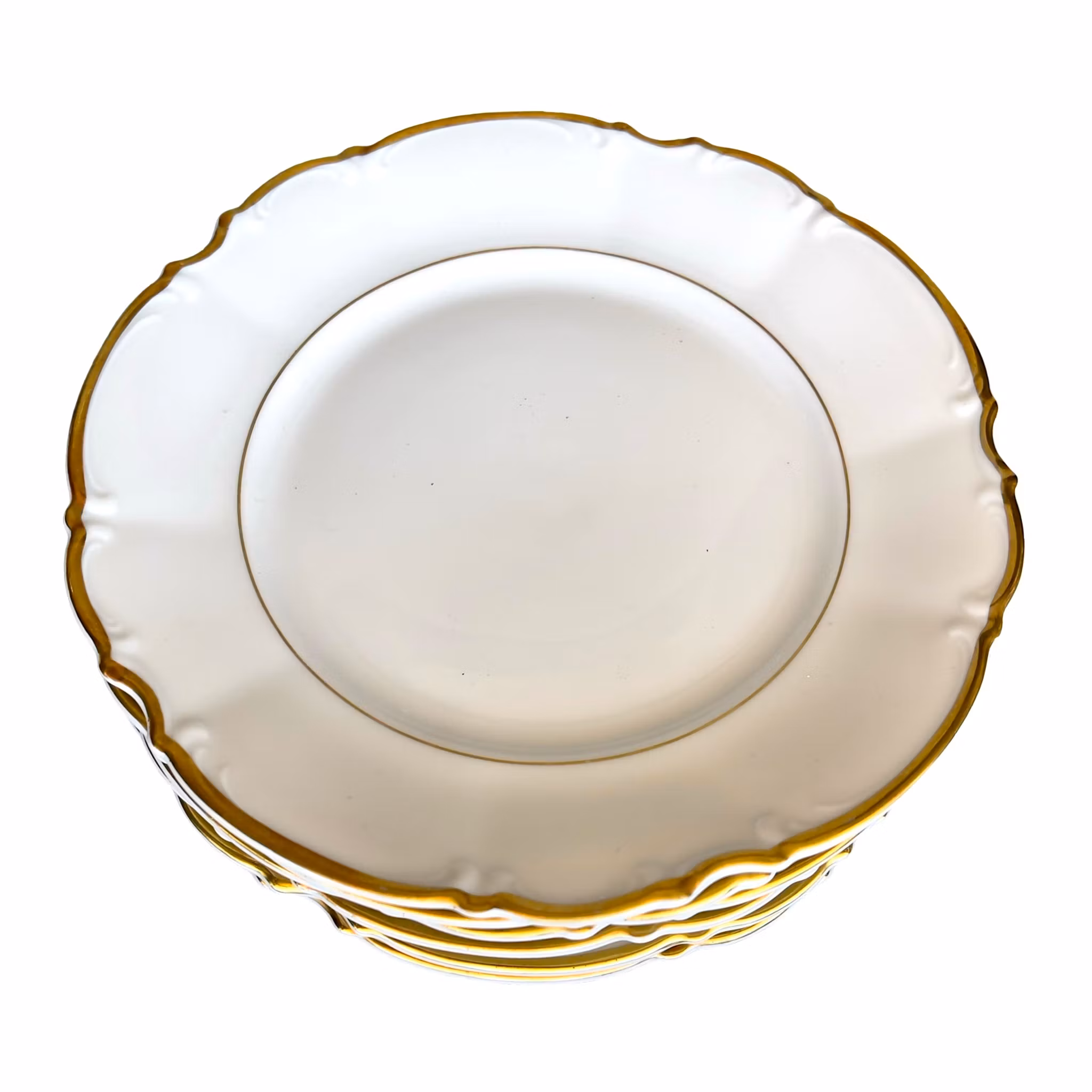 6 st Hutschenreuther Selb Bavaria - Assietter med guldkant - Ø 17 cm
