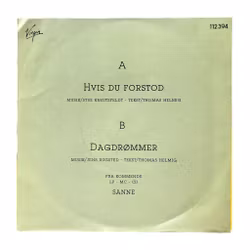 Sanne Salomonsen - Hvis Du Forstod / Dagdrømmer - Single danois original en vinyle 7