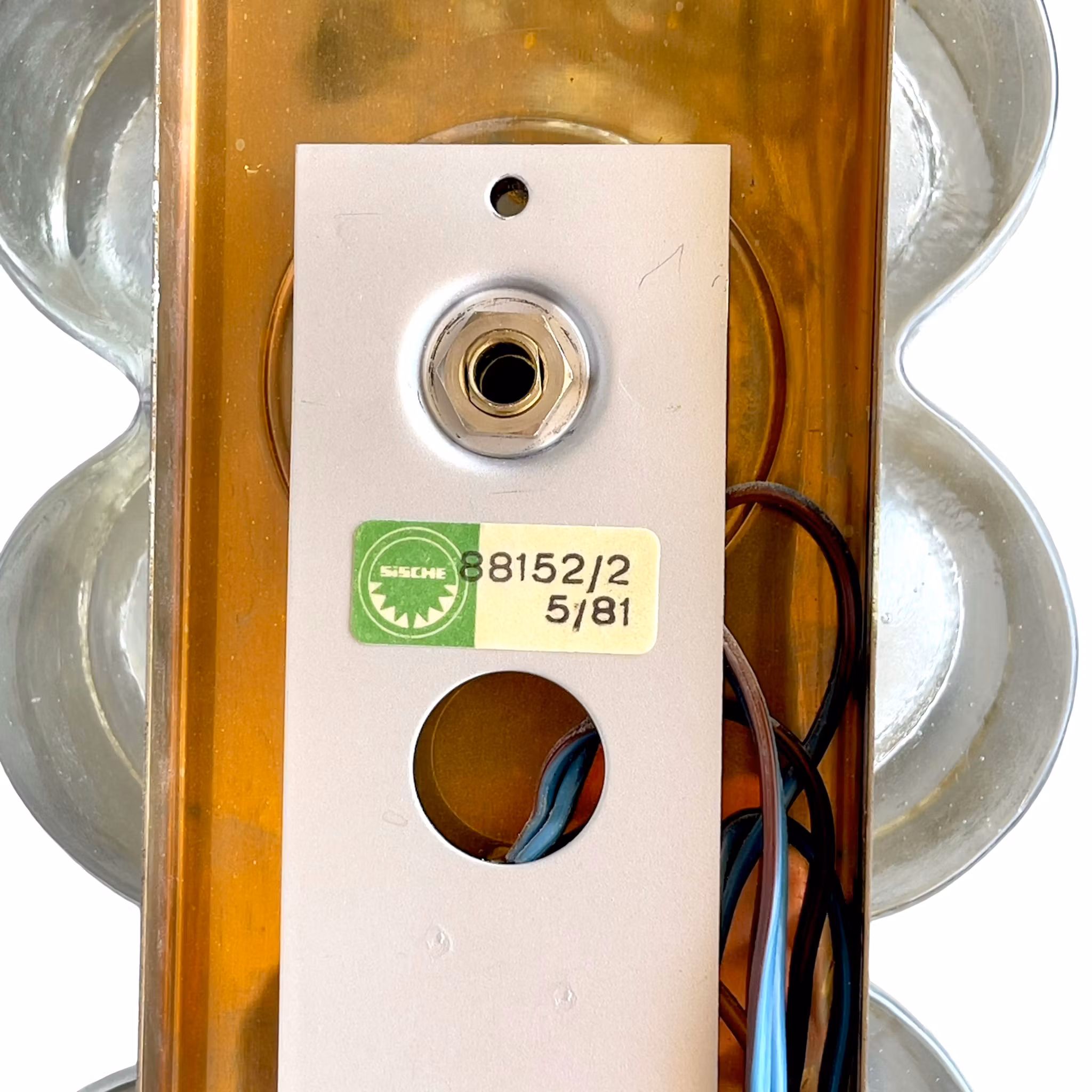 Vintage Vägglampa i Mässing & Glas - 2 ljuspunkter - Sische 1981