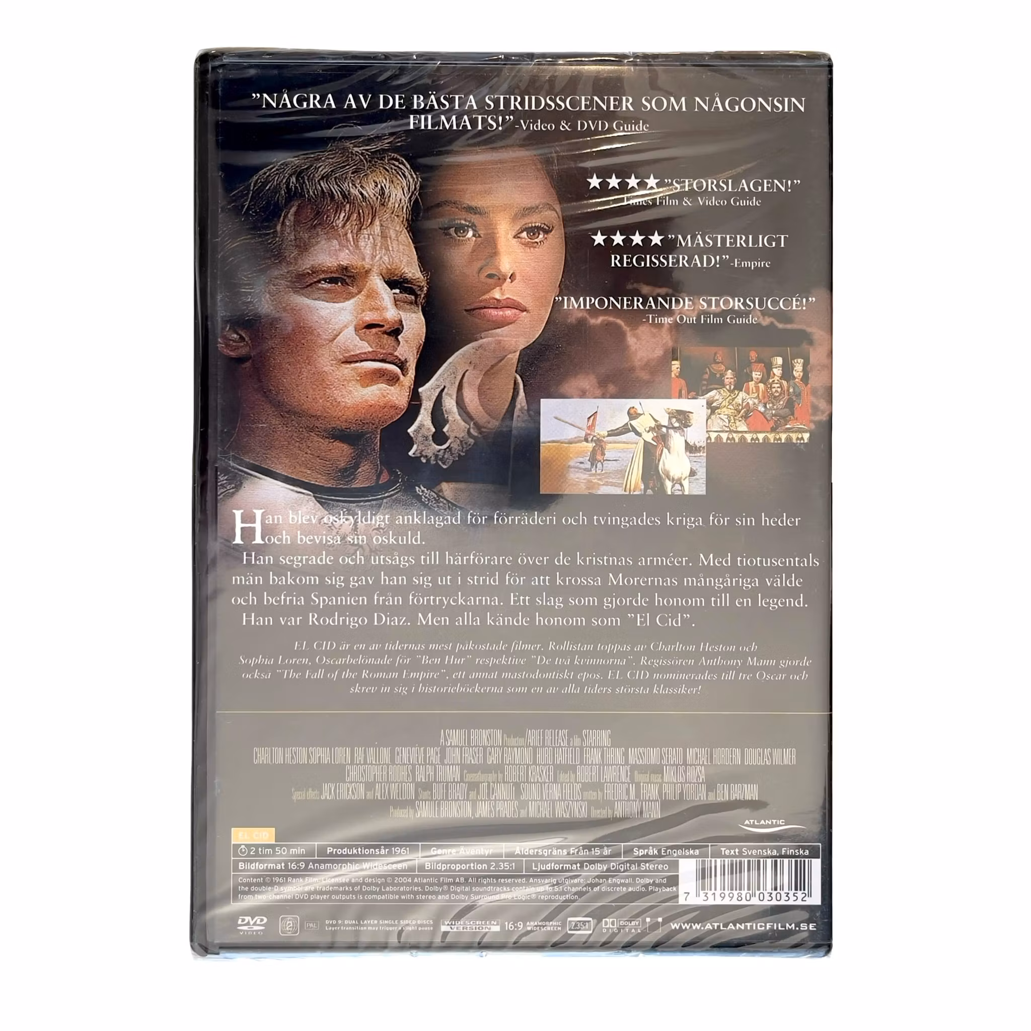 El Cid (1961) - Inplastad DVD - Charlton Heston - Sophia Loren
