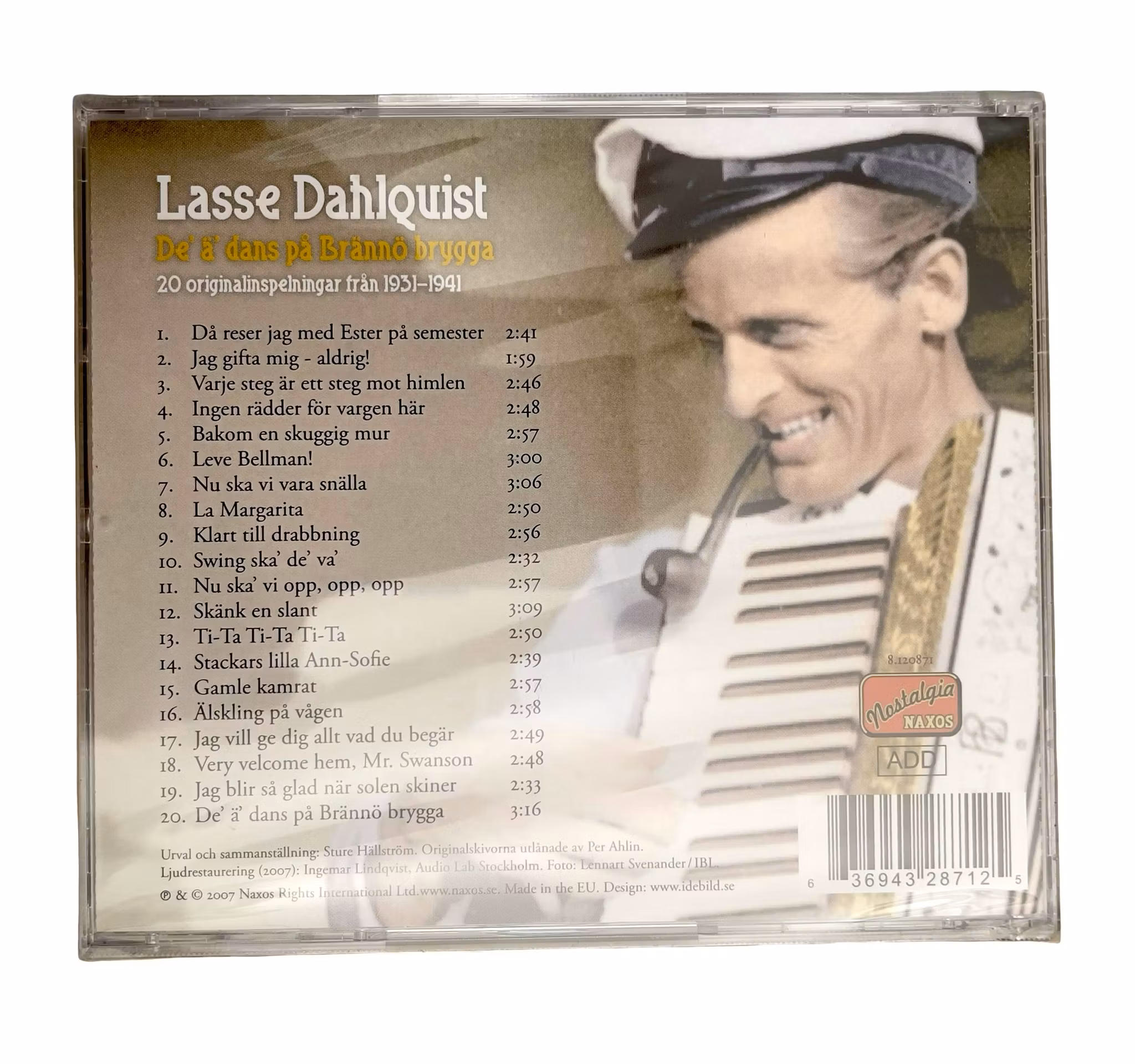Lasse Dahlquist - De' ä' dans på Brännö brygga ( Inplastad CD) - 20 inspelningar 1931-1941 - Naxos Nostalgia