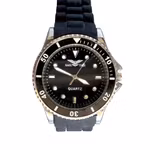 EAGLE TIME Quartz Herrklocka - Dykarstil - Svart urtavla - Rostfritt stål