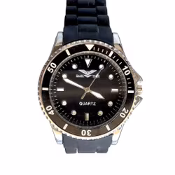 EAGLE TIME Quartz Herrklocka - Dykarstil - Svart urtavla - Rostfritt stål