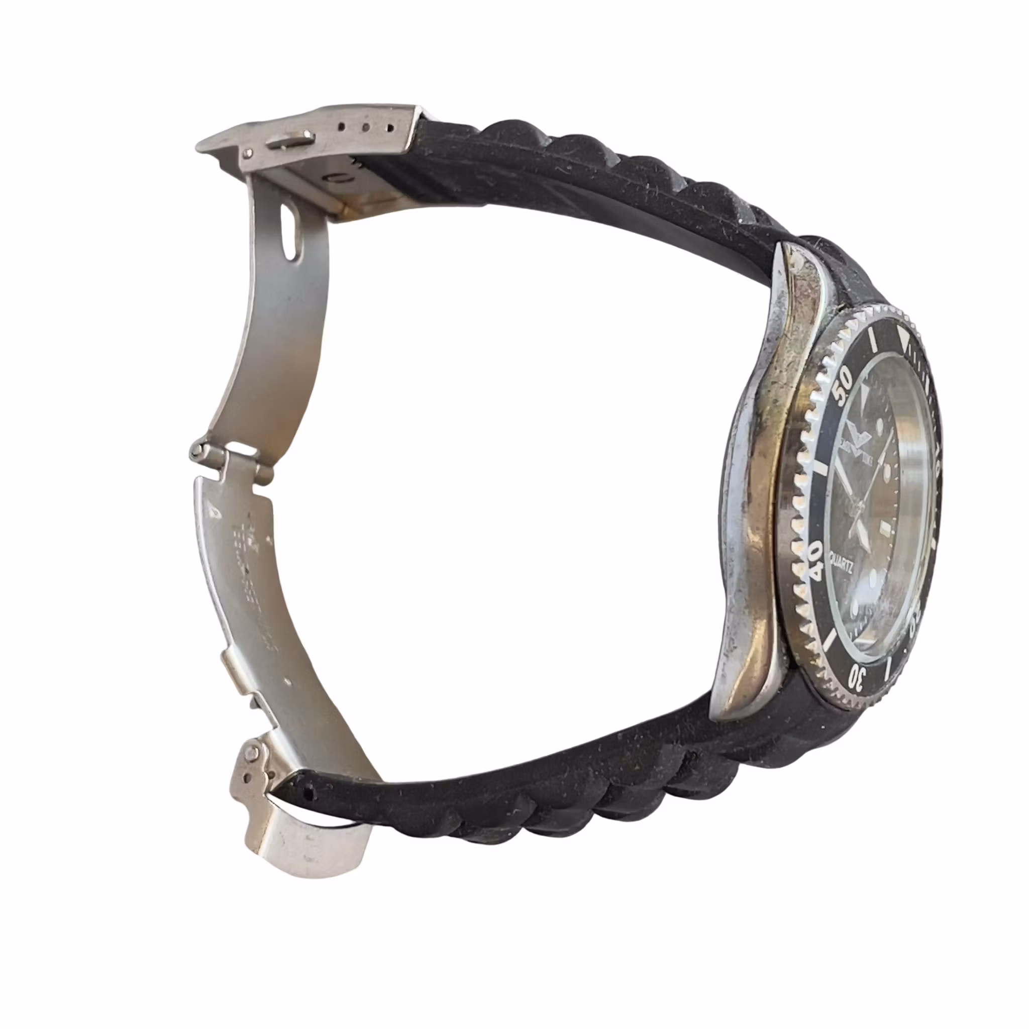 EAGLE TIME Quartz Herrklocka - Dykarstil - Svart urtavla - Rostfritt stål