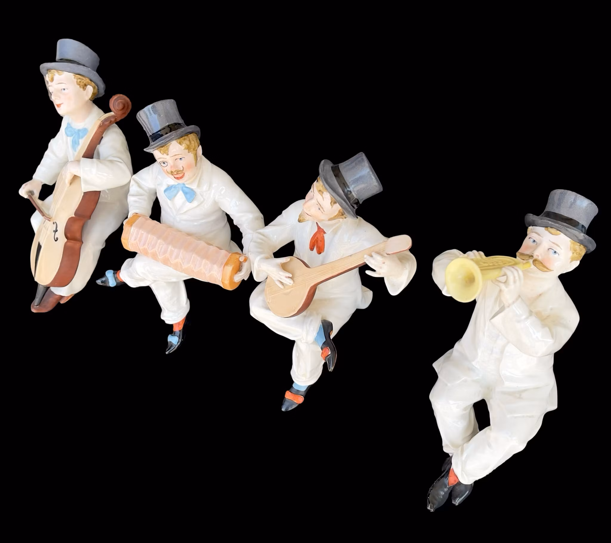 Antika Max Roesler (RMR) porslins figurer - Komplett orkester - 1918 Tyskland