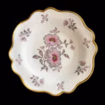 Zeh Scherzer Bavaria - Elegant serveringsfat i porslin med blomsterdekor och guldkant