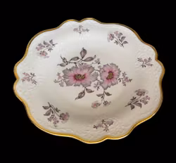 Zeh Scherzer Bavaria - Elegant serveringsfat i porslin med blomsterdekor och guldkant