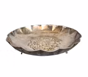 Vintage silver pläterat serverings fat på fötter - Lambidis - Grekland