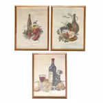 Vintage vackra handbroderade korsstygnstavlor - Mat & Vin och delikatesser