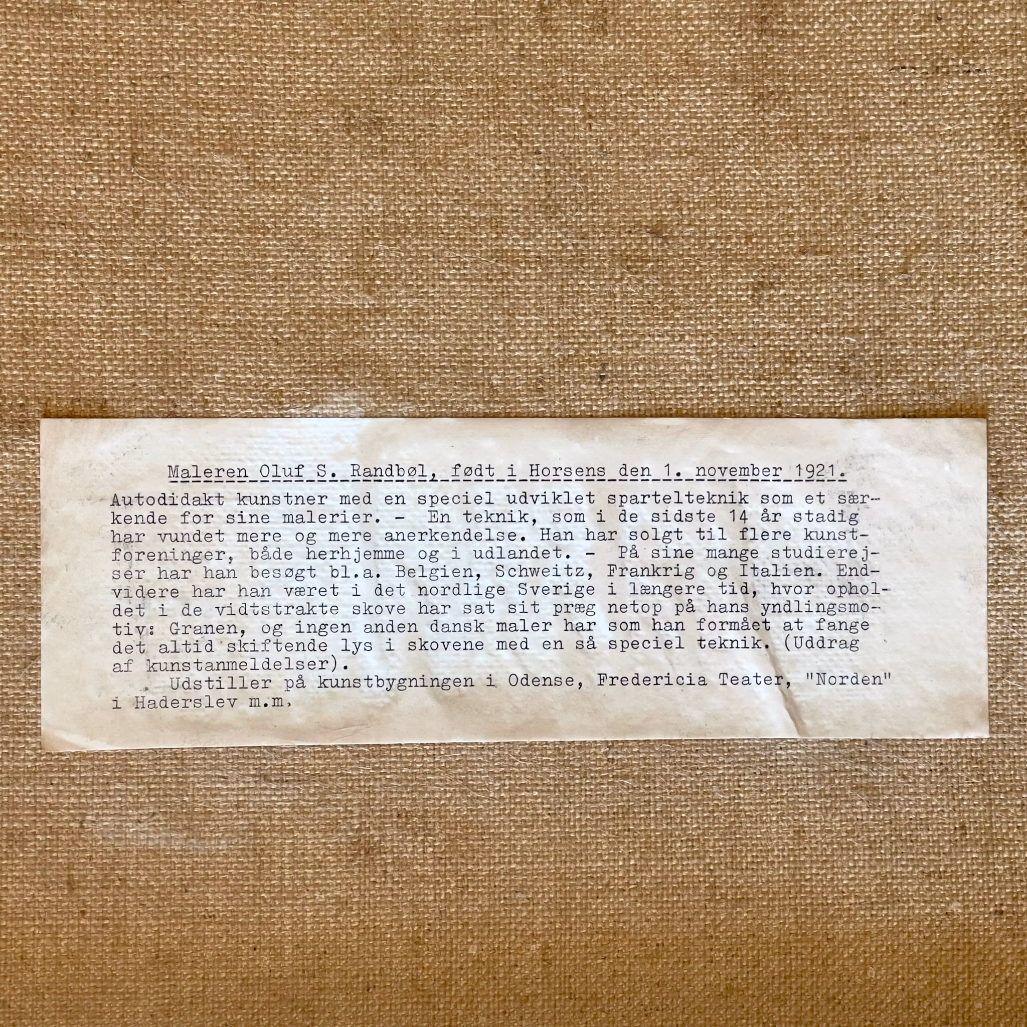 Oluf S. Randbøl (1921-1991) - Oljemålning på duk - Solbelyst skogslandskap