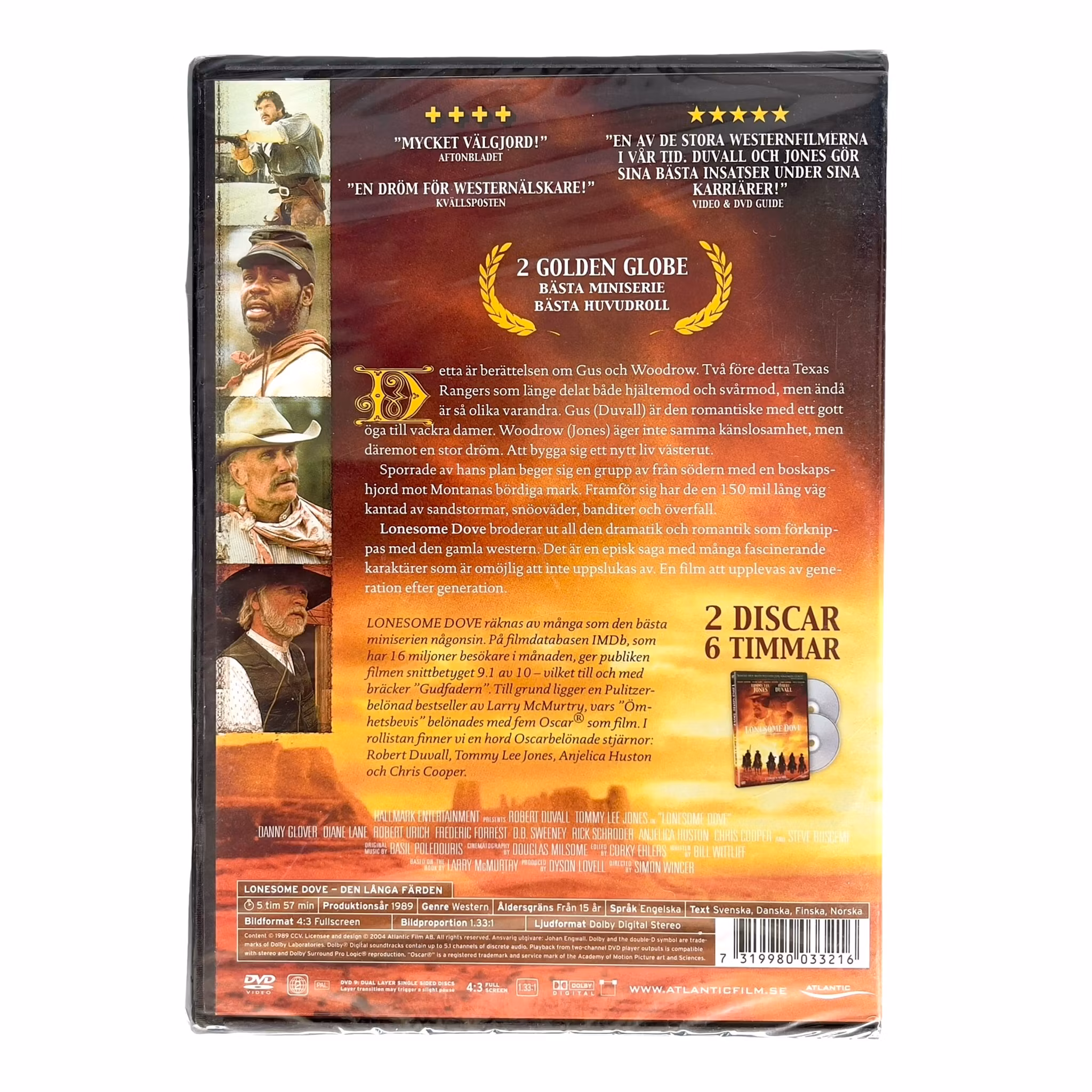Lonesome Dove - Den långa färden (1989) - Inplastad 2 DVD - Robert Duvall & Tommy Lee Jones