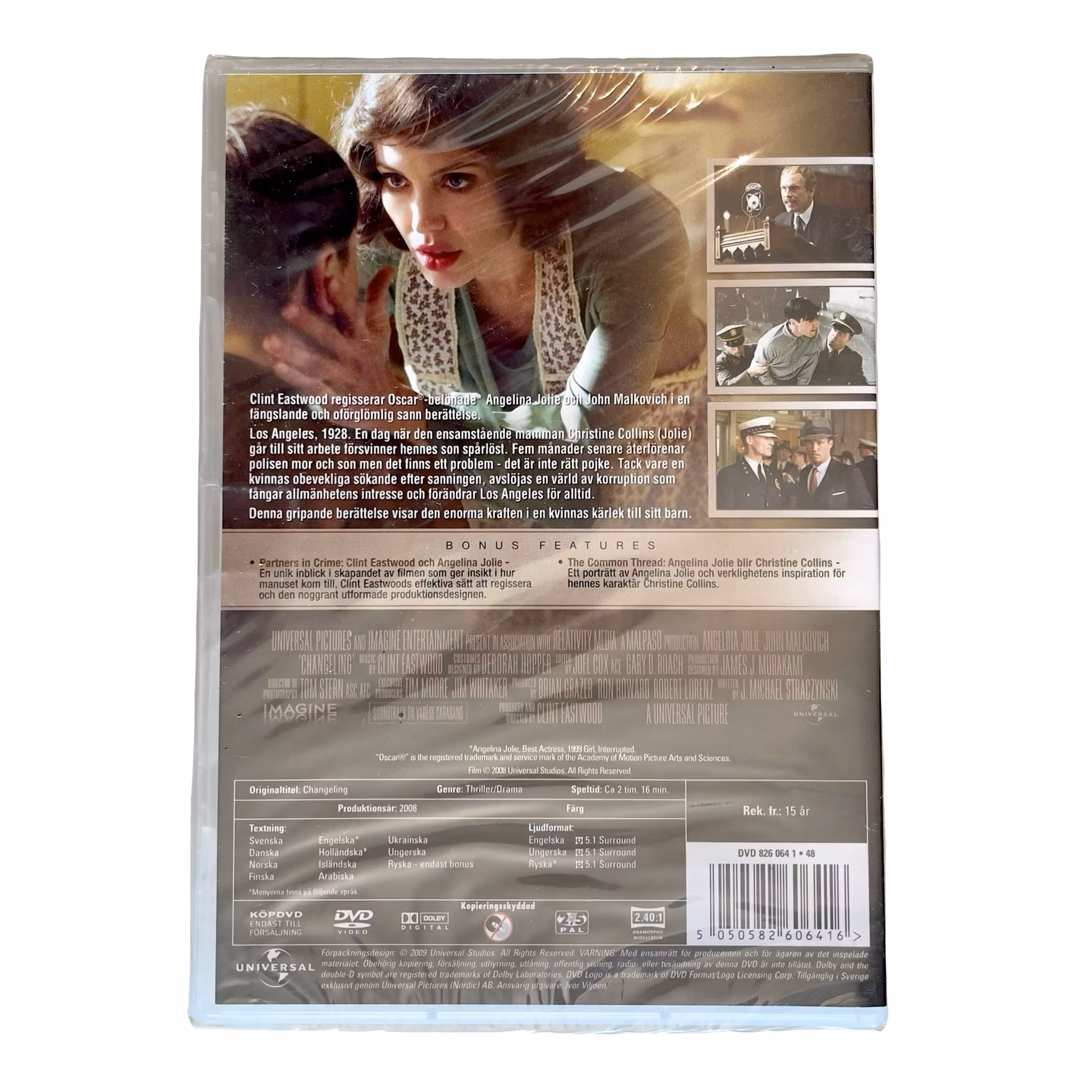 Changeling (2008) - Inplastad DVD - Angelina Jolie - Clint Eastwood - Baserad på en sann historia