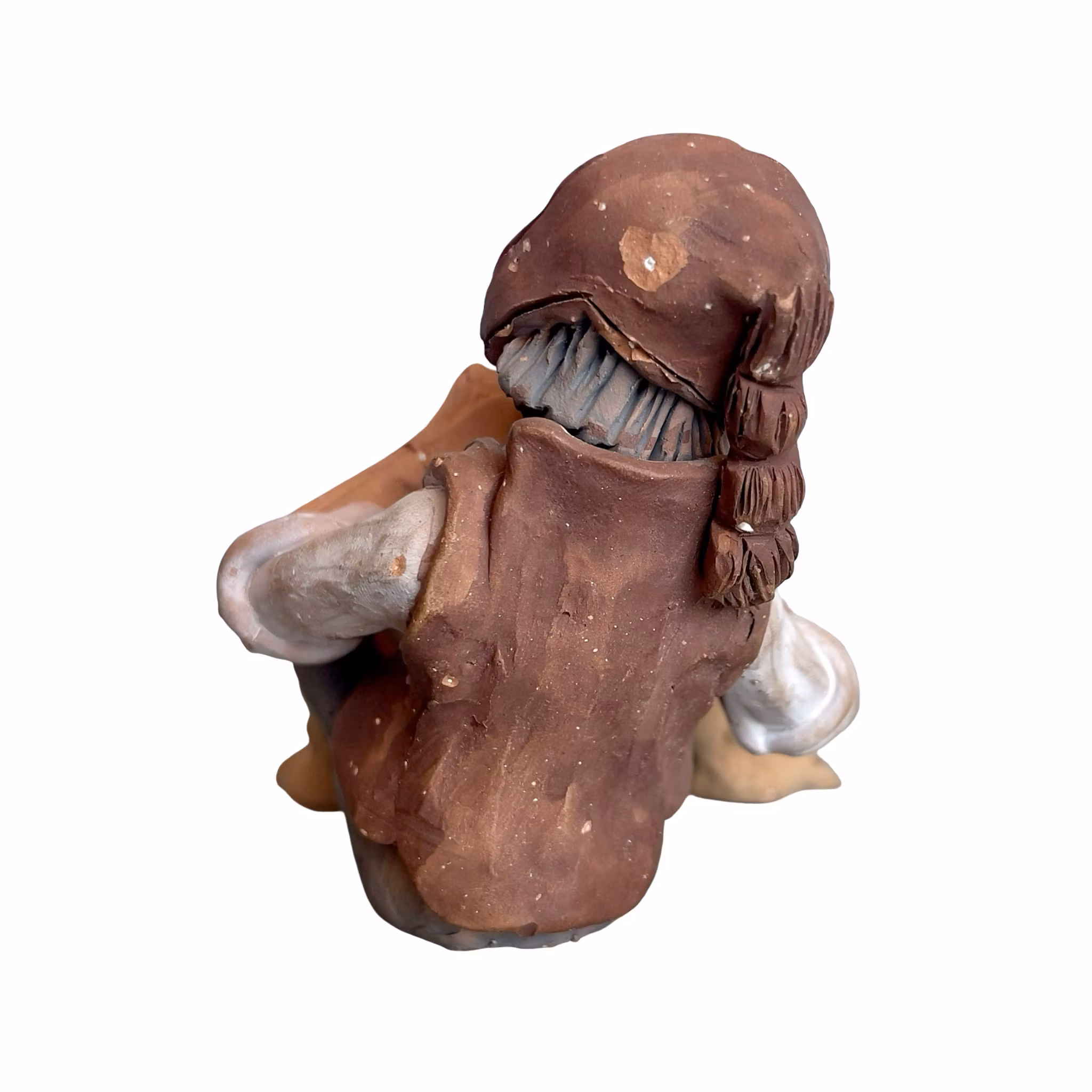 Handskuren Peruansk lergodsfigur - Flöjtspelare från Cusco, Peru - Folk Art