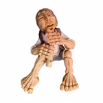 Handskuren Peruansk lergodsfigur - Flöjtspelare från Cusco, Peru - Folk Art