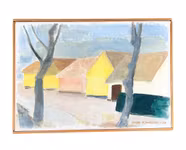 Anders A. Jönsson (1907-2002) - Oljemålning på duk - Stadsmotiv