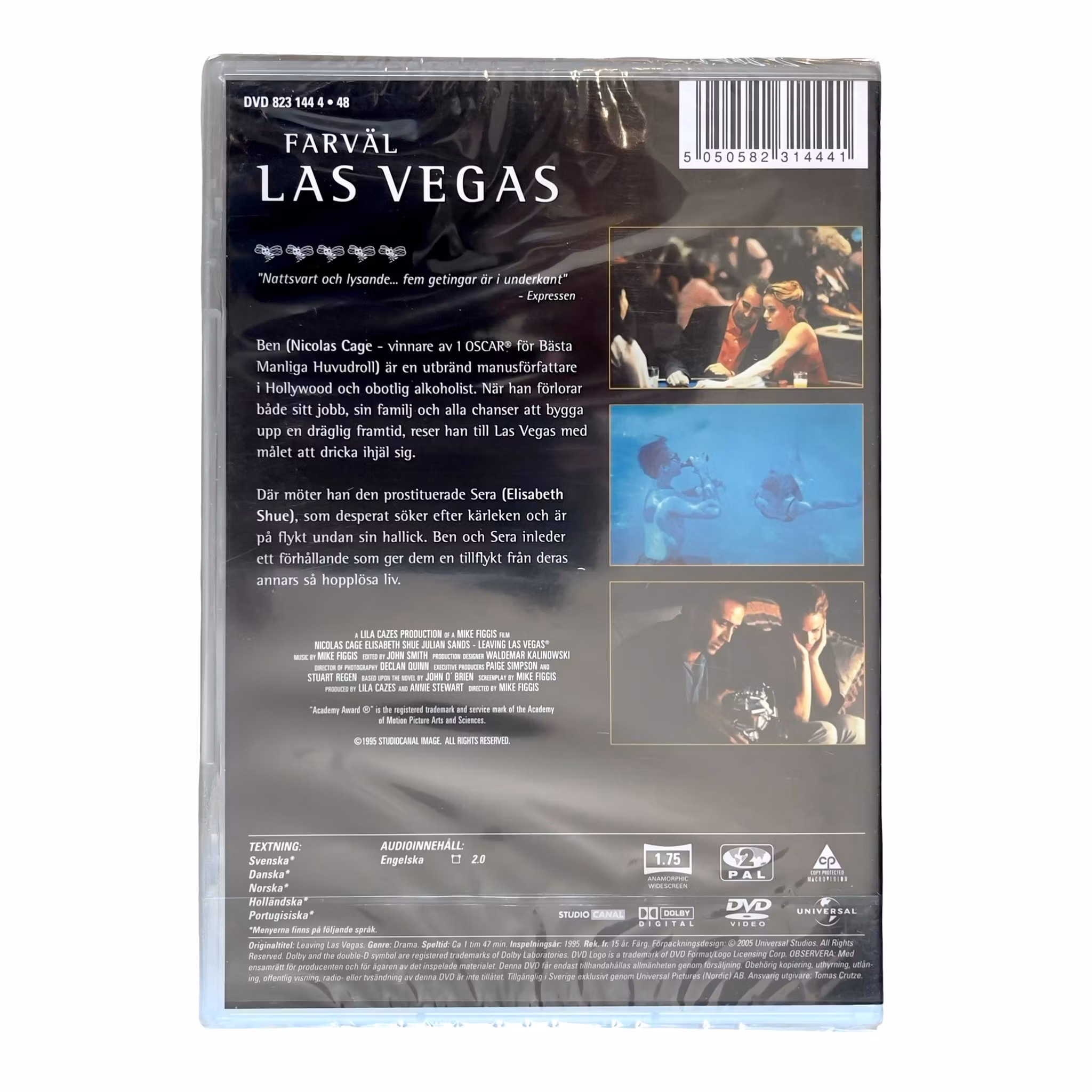 Farväl Las Vegas (Leaving Las Vegas) - Inplastad DVD - Nicolas Cage & Elisabeth Shue