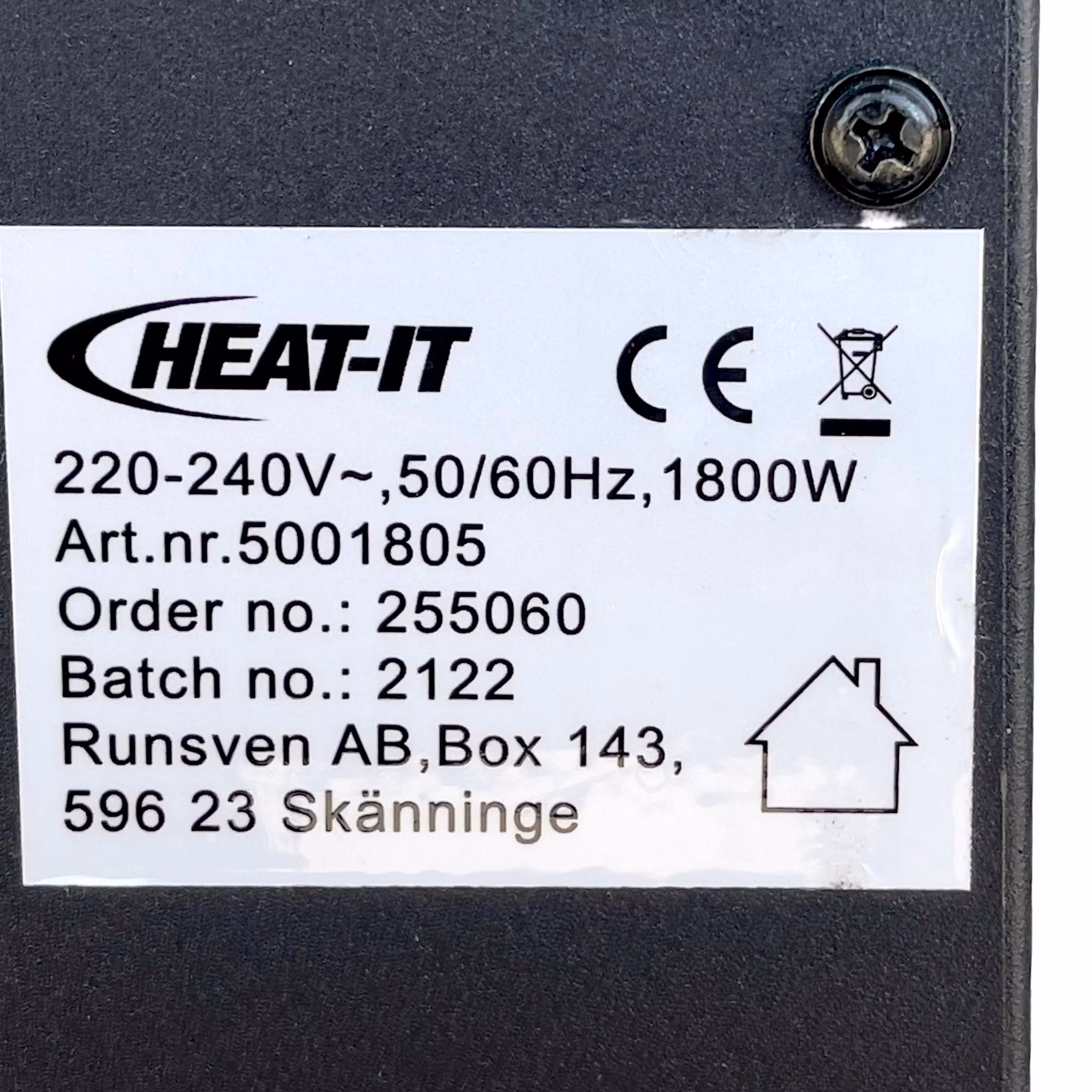 Elektrisk Dekorations kamin Heat-It 1800W - Klassisk Braskamin med Flamm effekt & Termostat