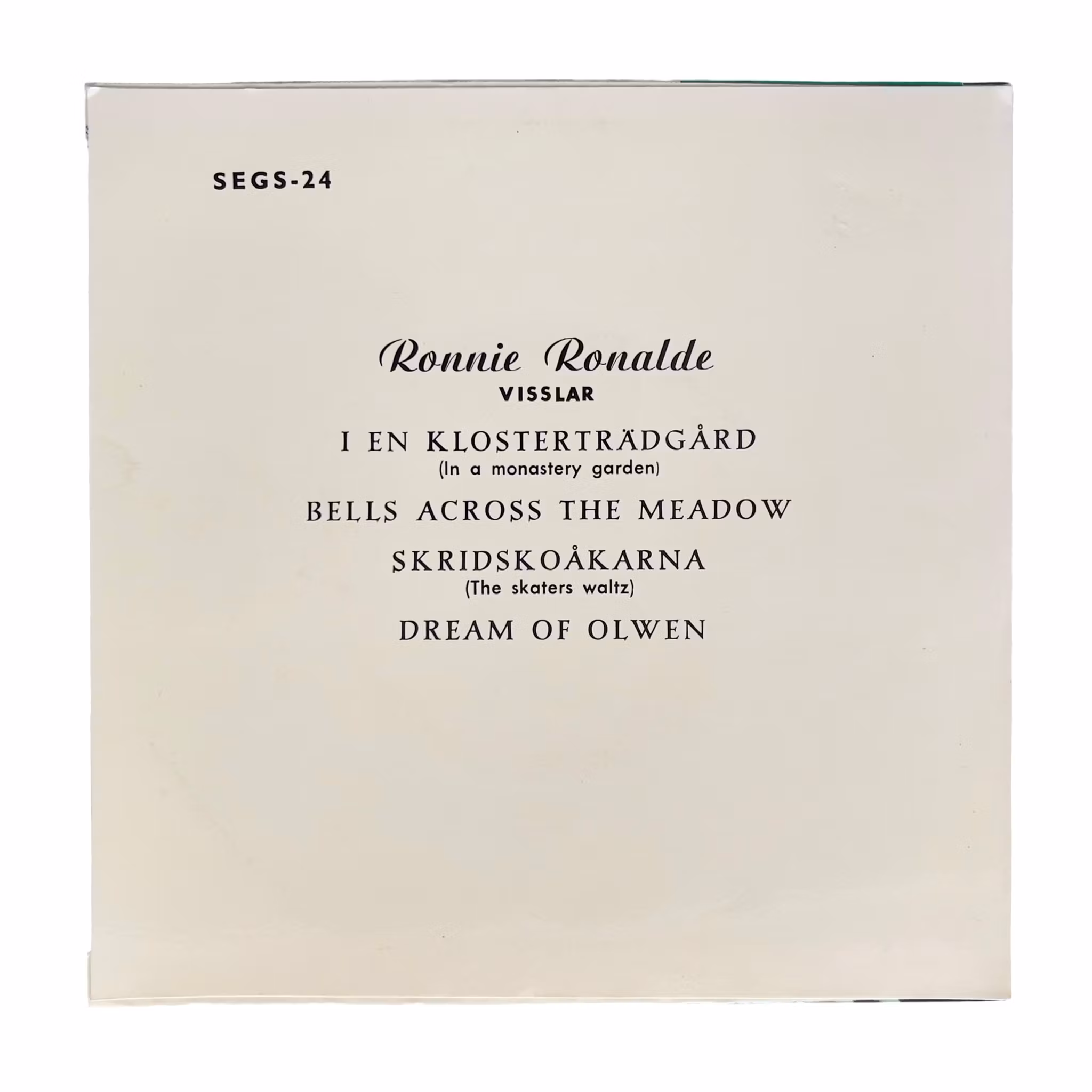 Ronnie Ronalde - I En Klosterträdgård - Svensk Columbia EP