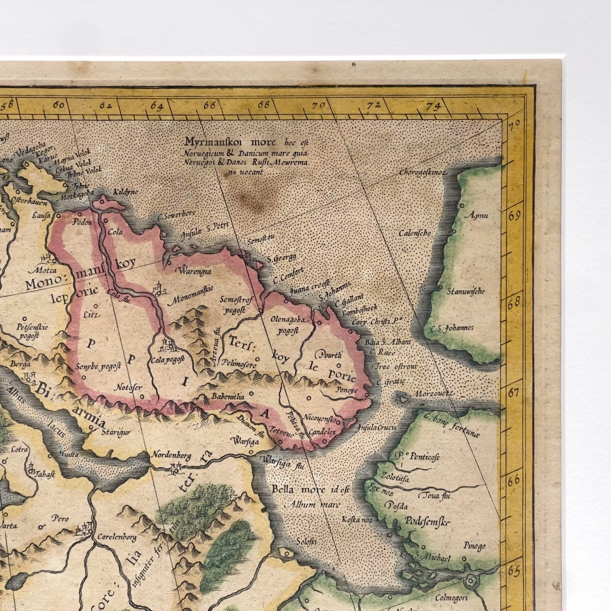 Mercator/Hondius - Original kopparstickskarta över Skandinavien, 1619