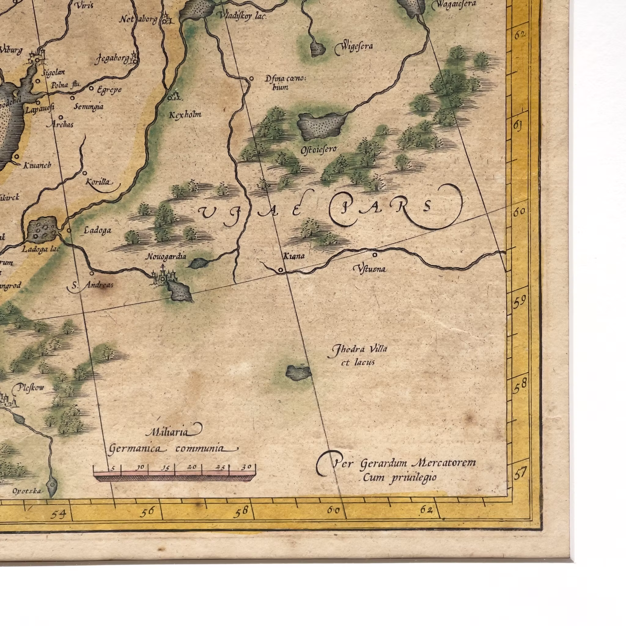 Mercator/Hondius - Original kopparstickskarta över Skandinavien, 1619