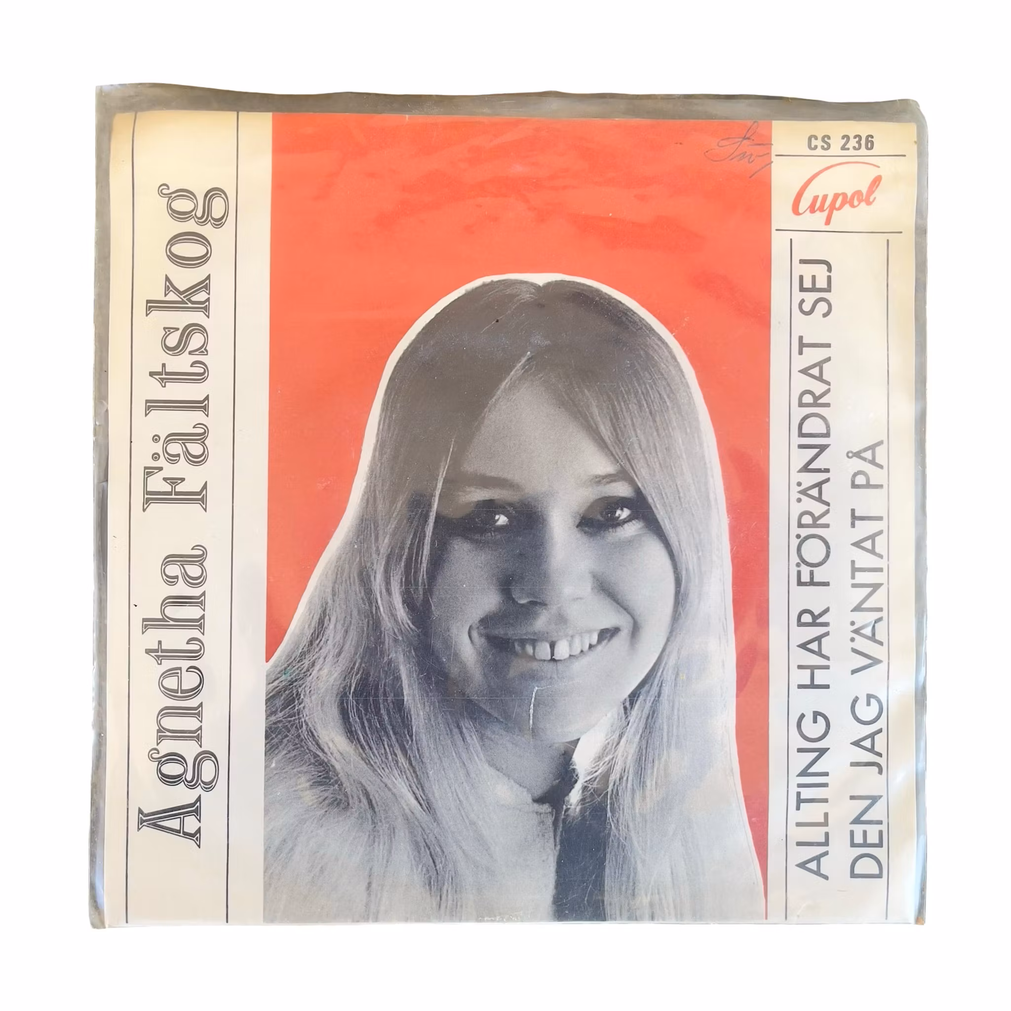Agnetha Fältskog - Kaikki on muuttunut / Se, jota olen odottanut - 7" vinyylisingle - Cupol CS 236 (1968)