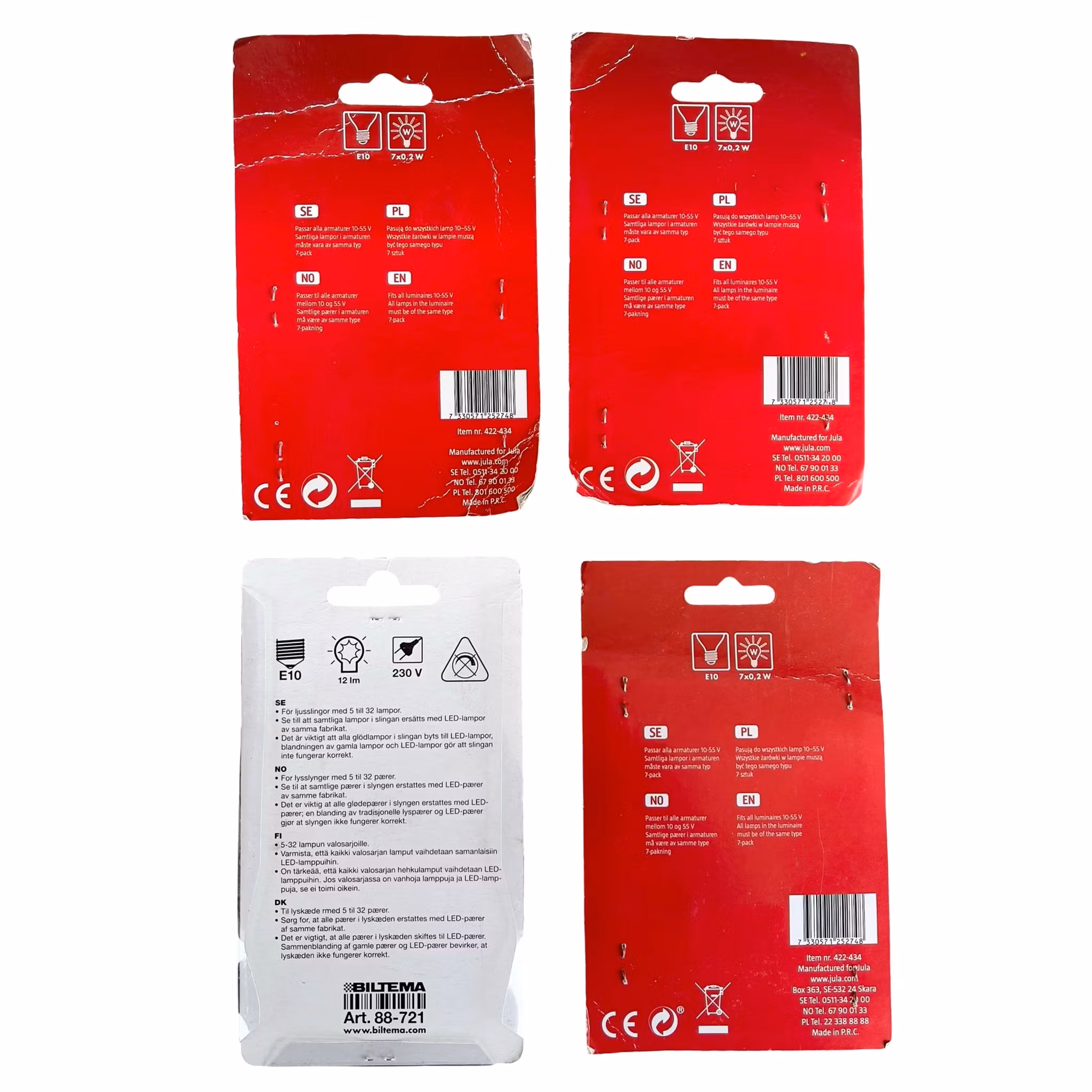 Replacement bulbs E10 55V/LED for Advents & Christmas candles - 4 packs (28 bulbs)