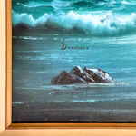 DUNCAN - Peinture à l'huile sur toile - Mer spectaculaire avec vagues et rochers