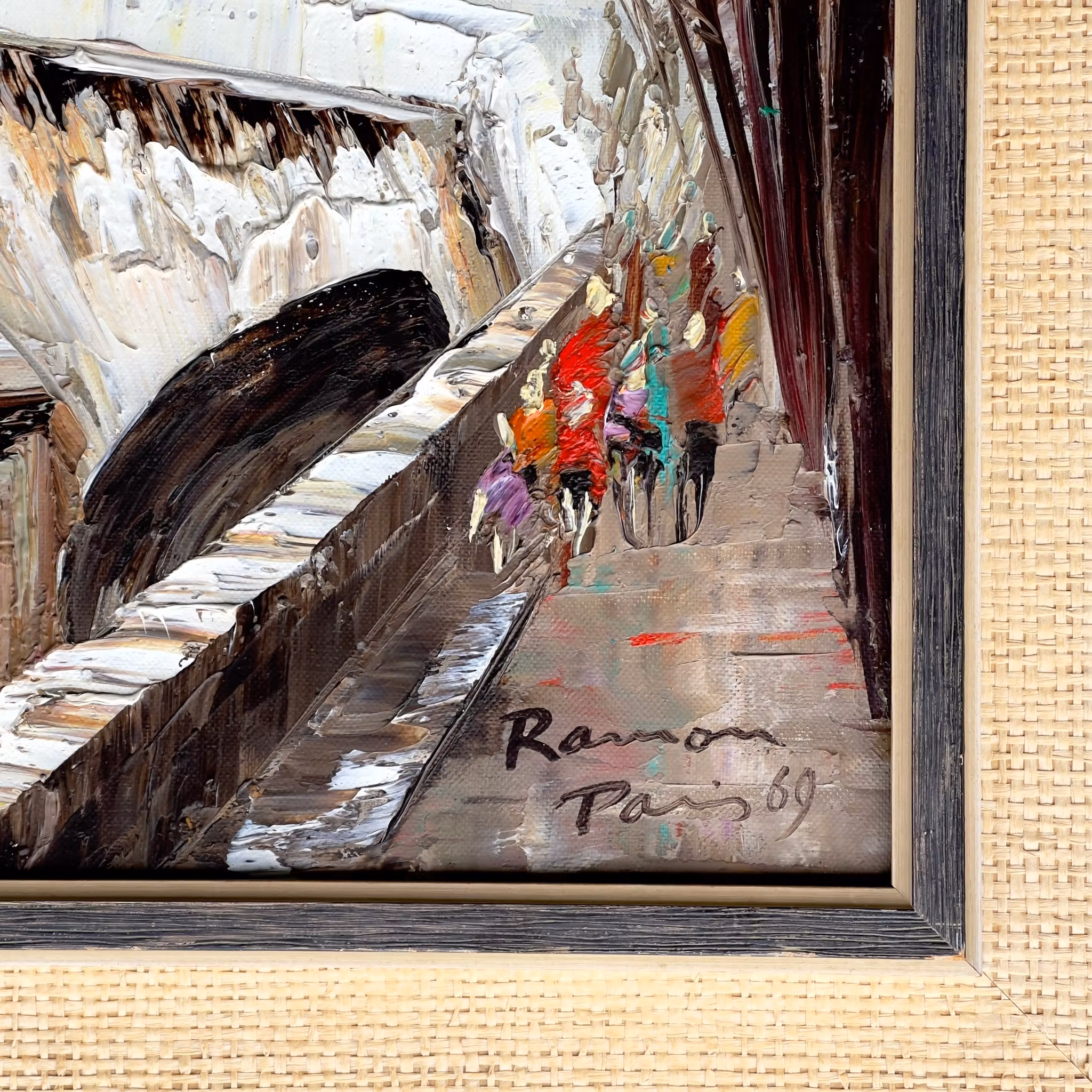 RAMON - Paris 1969 - Oljemålning på duk - Parismotiv med bro - Signerad