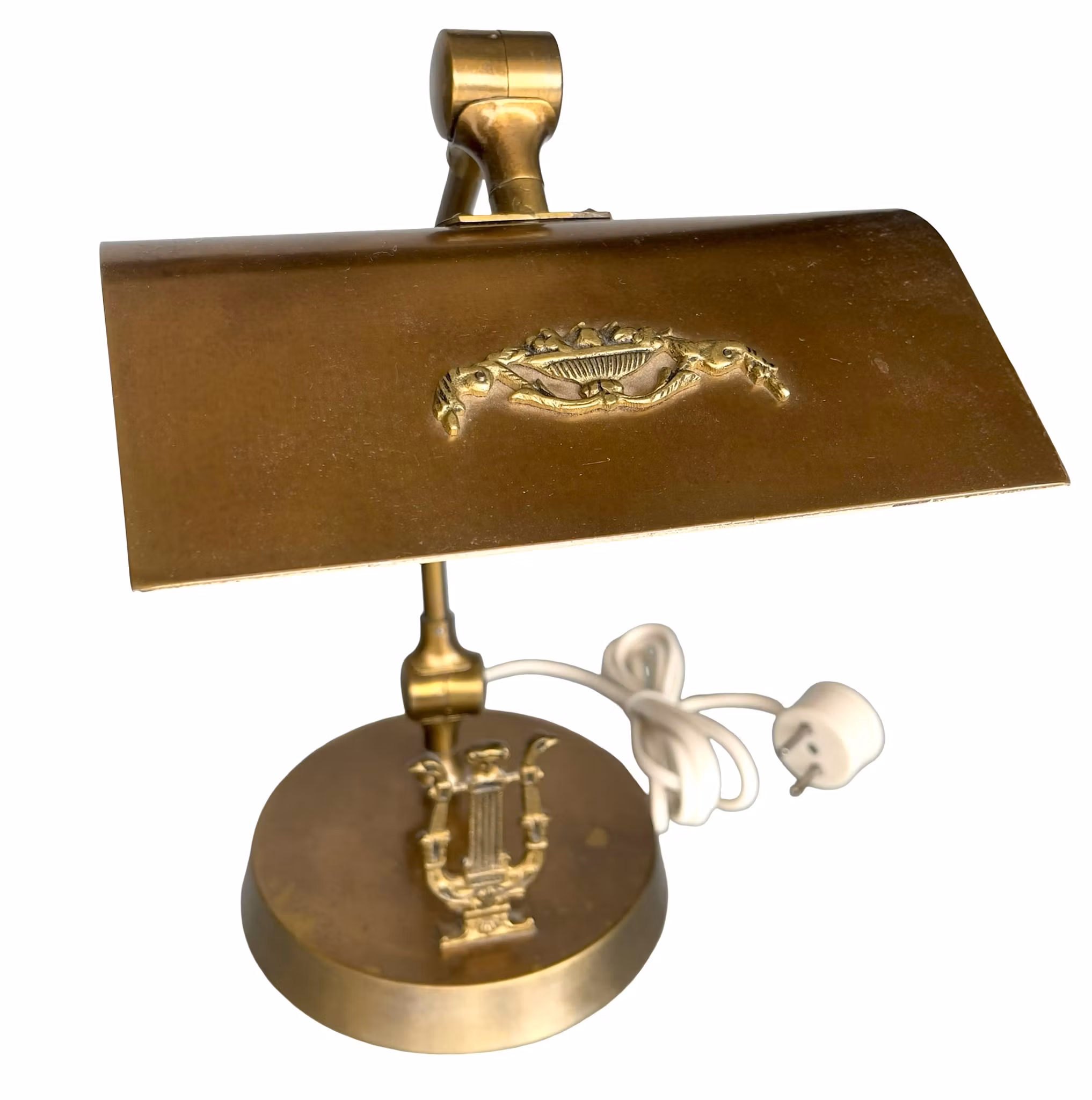 Elegant Pianolampa i empirestil - Mässing - Lyrdekor - Justerbar