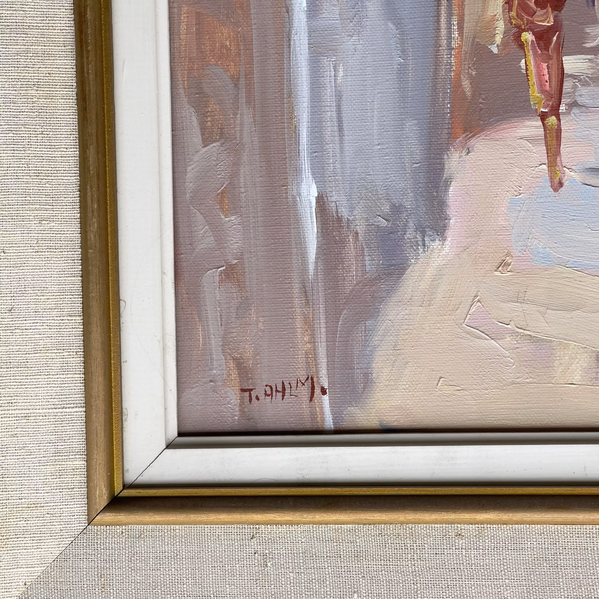 Tage Rudolf Ahlm (1920-1992) - Gatumotiv, olja på duk - Signerad