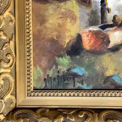 Carl Johan Allan Åsberg (1907-1952) - Motyw wybrzeża Europy Południowej - Olej na panelu - Podpisano 1948