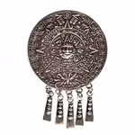 Brosch & hänge - Aztekisk kalender / Solsten - Sterling Silver 925 – Mexiko