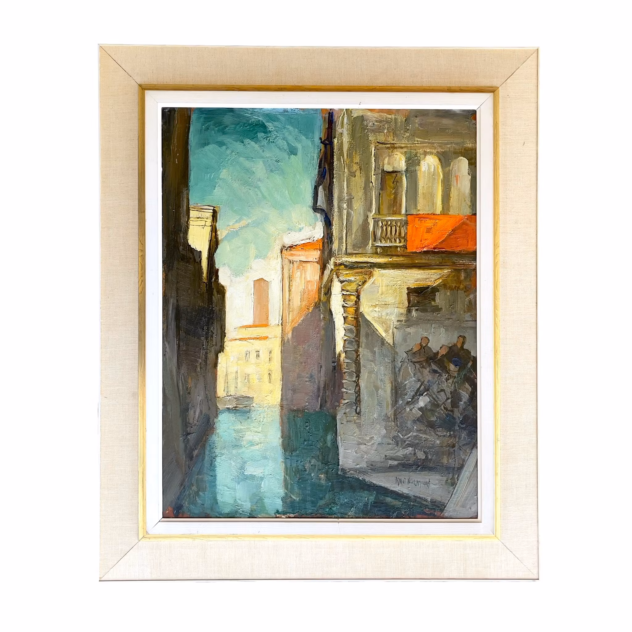 Knut Norman (1896-1977) - Oljemålning på duk - Venedig / kanalmotiv
