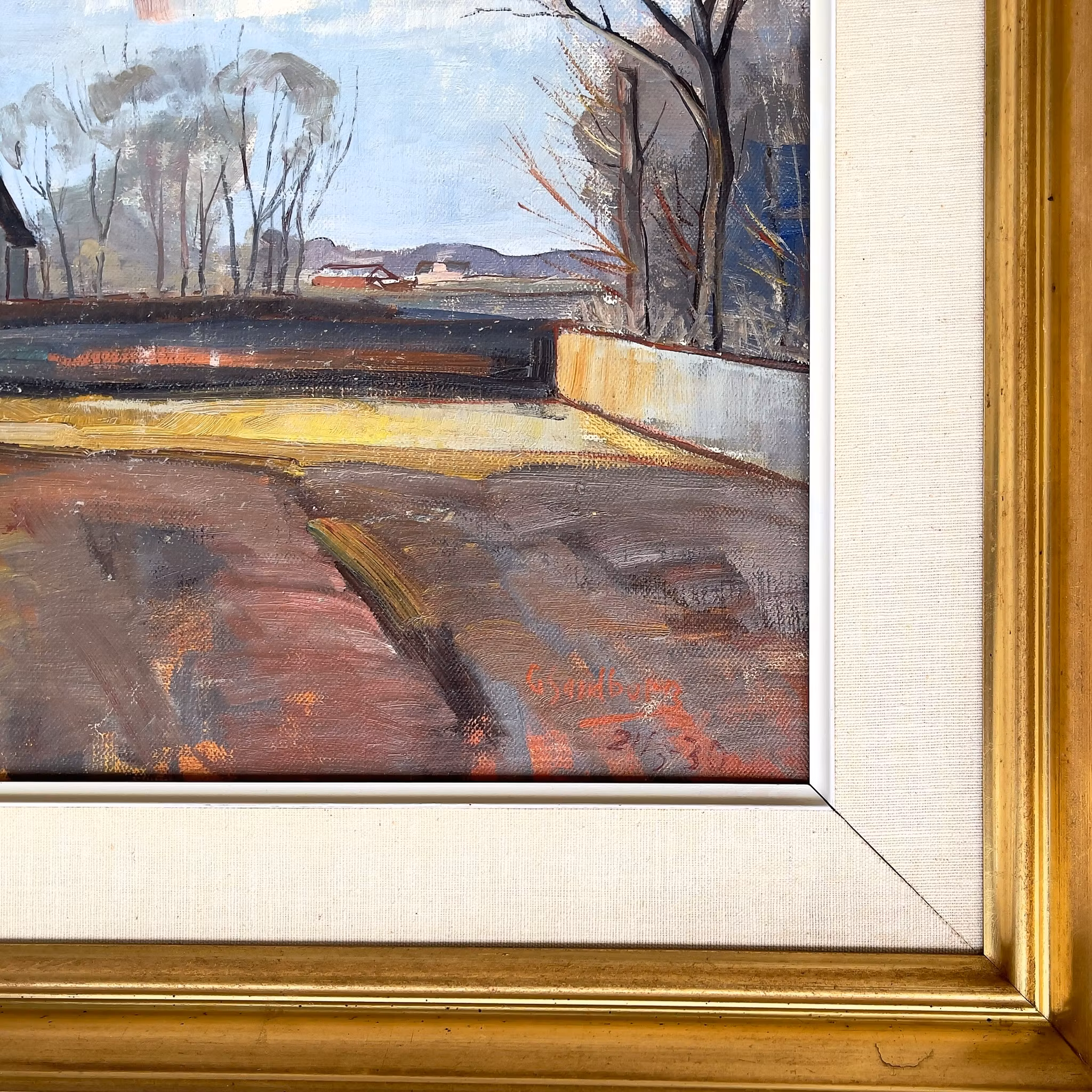 Gotthard Sandberg (1890-1961) - Skånskt landskap - Oljemålning på duk