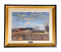 Gotthard Sandberg (1890-1961) - Skandynawski pejzaż - Obraz olejny na płótnie