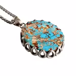 Exklusivt Nishapur turkos halsband ca 120 ct - Starling silver 925