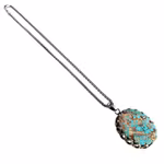 Exklusivt Nishapur turkos halsband ca 120 ct - Starling silver 925