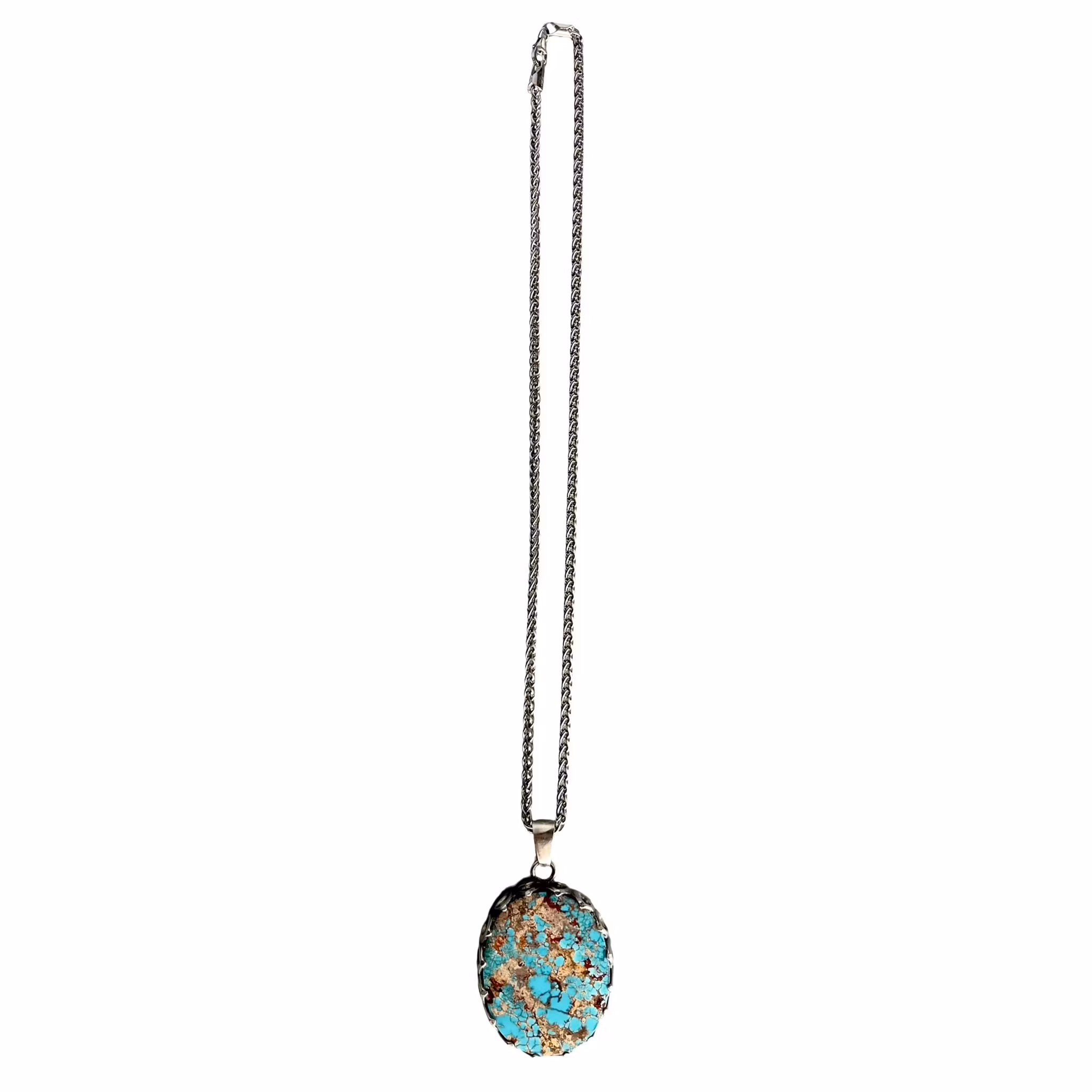 Exklusivt Nishapur turkos halsband ca 120 ct - Starling silver 925